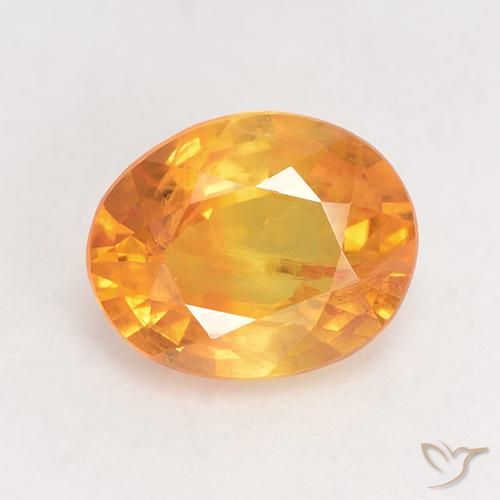 1.78ct Natürlicher Mittelorange Saphir, Oval, VS-SI