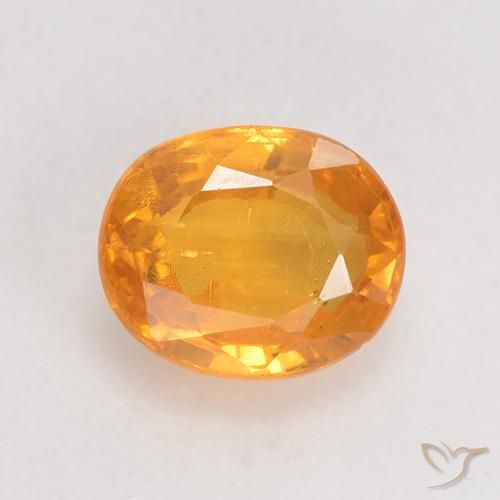 0.98ct Natürlicher Mittelorange Saphir, Oval, VS-SI