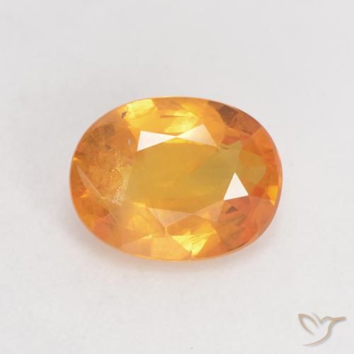 1.36ct Natürlicher Mittelorange Saphir, Oval, VS