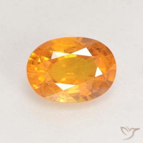 1.58ct Natürlicher Mittelorange Saphir, Oval, VS-SI