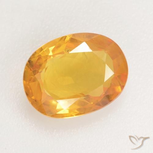 1.42ct Natürlicher gold-orange Saphir, Oval, VS-SI