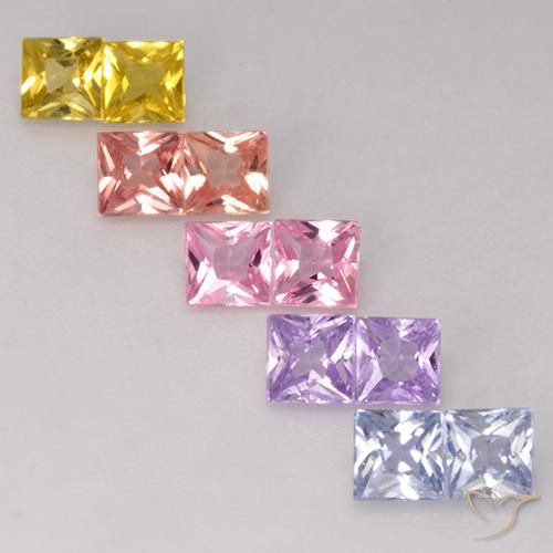 2.43 ct natürliche Mehrfarbig Saphir-Edelsteine, Quadrat, VS