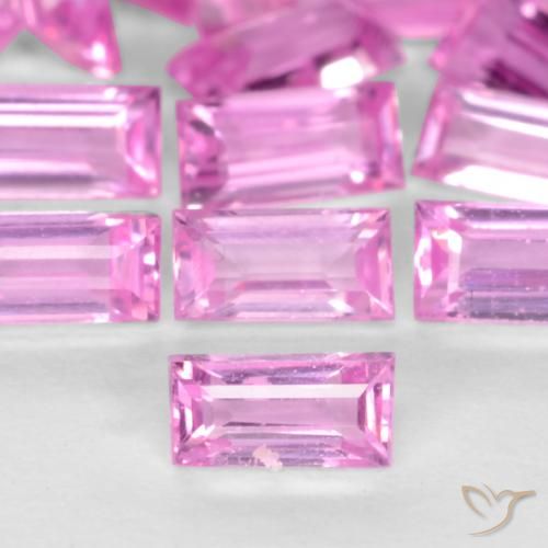 9,17 ctw natürlicher Purpur Rosa Saphir, Baguette, VVS-VS