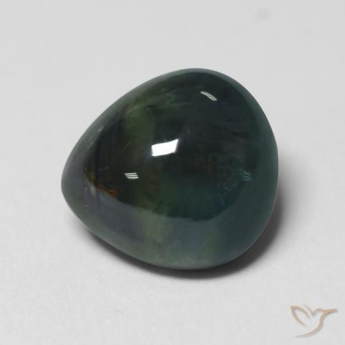 9,17 ctw natürlicher Black Green Saphir, Birnenform, Lichtdurchlässig