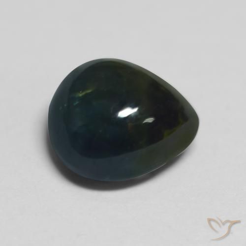 9,17 ctw natürlicher Black Green Saphir, Birnenform, Lichtdurchlässig