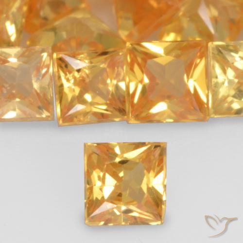 0.21ct Natürlicher Mittelorange Saphir, Quadrat, VS