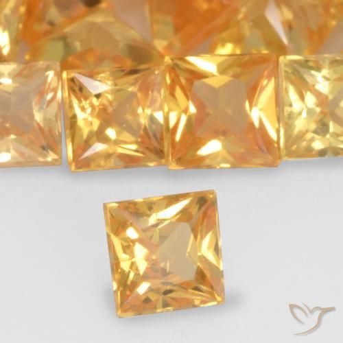 9,17 ctw natürlicher Mittelorange Saphir, Quadrat, VS
