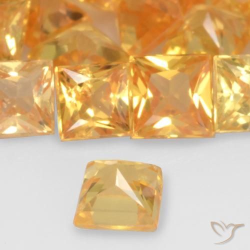 9,17 ctw natürlicher Mittelorange Saphir, Quadrat, VS