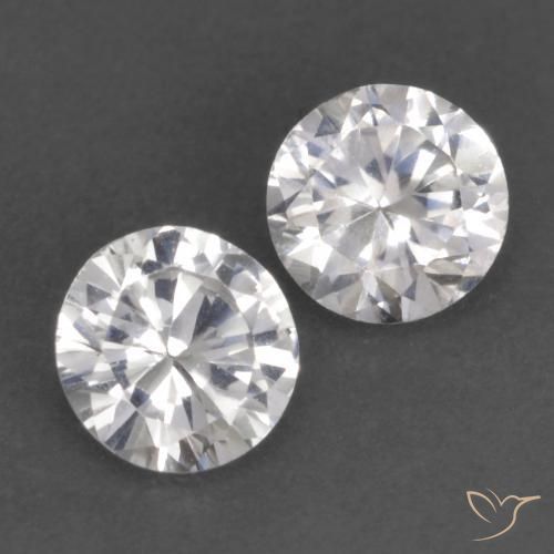 0.80 ct natürliche Weiß Saphir-Edelsteine, Runden, VS