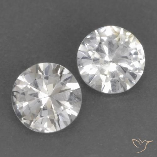 0.75 ct natürliche Weiß Saphir-Edelsteine, Runden, VS
