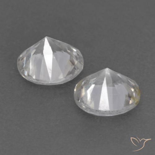 0.75 ct natürliche Weiß Saphir-Edelsteine, Runden, VS