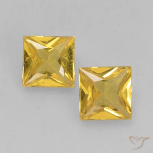 0.55ctw Natürlicher Golden Saphir, Quadrat, VS