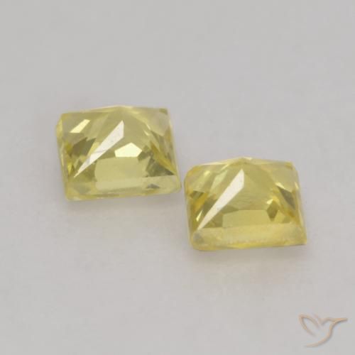 0.55 ct natürliche Toskana Gelb Saphir-Edelsteine, Quadrat, VS