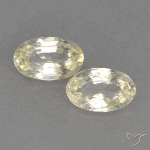 0.46ctw Natürlicher hellgelb Saphir, Oval, VVS-VS