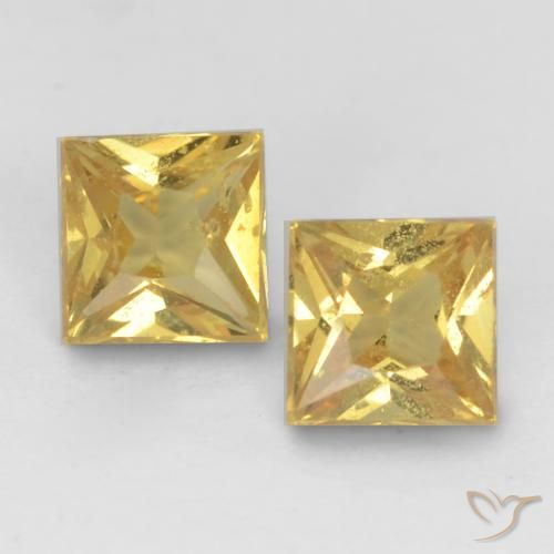 0.56ctw Natürlicher Golden Saphir, Quadrat, VS