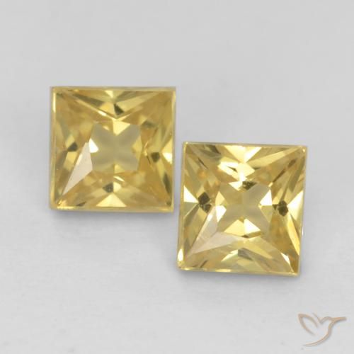 0.56ctw Natürlicher Golden Saphir, Quadrat, VS