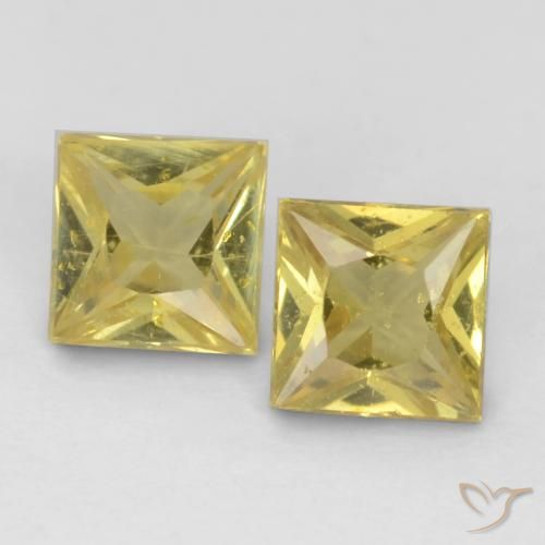 0.59ctw Natürlicher Senfgelb Saphir, Quadrat, VS