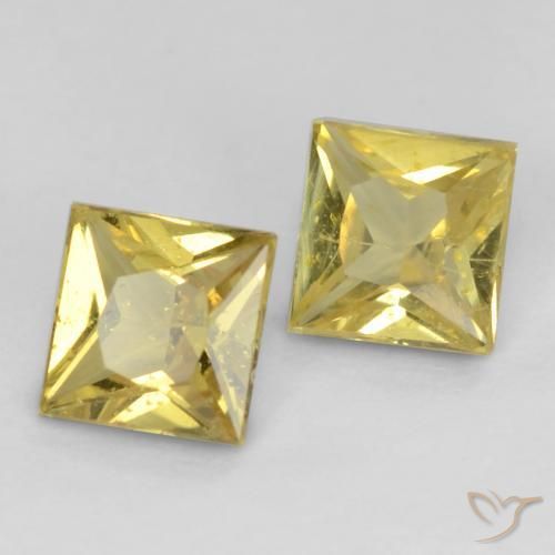 0.59 ct natürliche Senfgelb Saphir-Edelsteine, Quadrat, VS