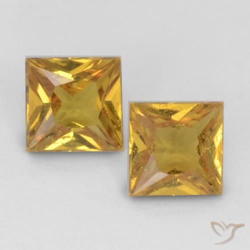 0.58ctw Natürlicher Honiggelb Saphir, Quadrat, VS