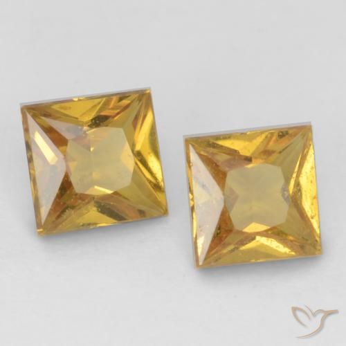 0.58 ct natürliche Honiggelb Saphir-Edelsteine, Quadrat, VS