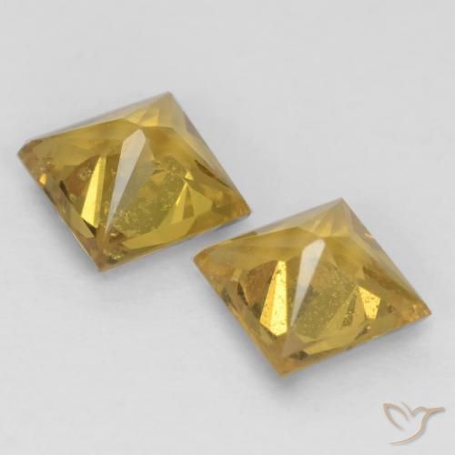 0.58 ct natürliche Honiggelb Saphir-Edelsteine, Quadrat, VS
