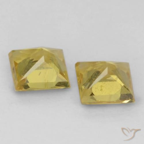 0.62 ct natürliche hellgelb Saphir-Edelsteine, Quadrat, VS
