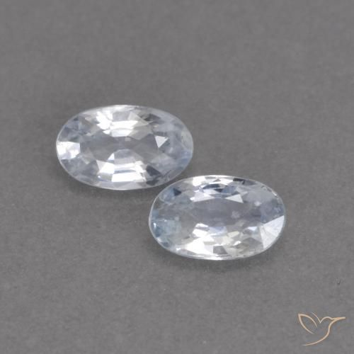 0.55ctw Natürlicher Bläulich-weiß Saphir, Oval, VVS-VS
