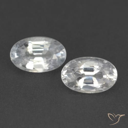 0.54ctw Natürlicher Weiß Saphir, Oval, VVS-VS