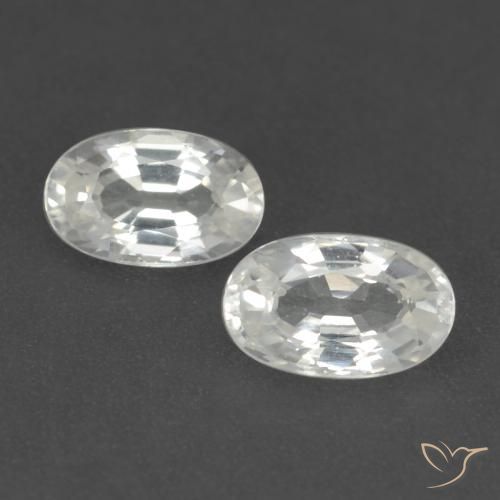 0.59ctw Natürlicher Weiß Saphir, Oval, VVS-VS