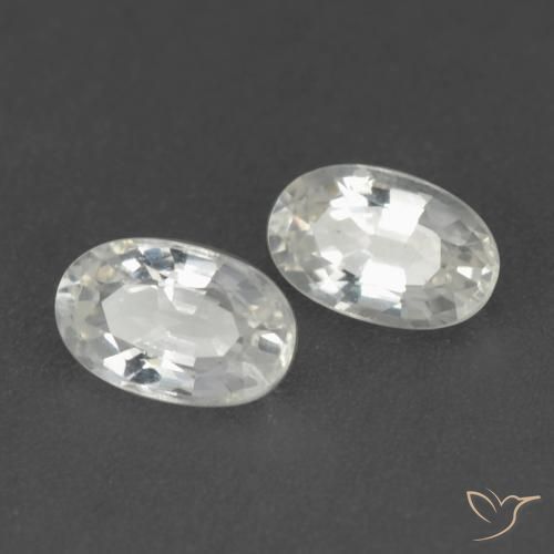 0.59 ct natürliche Weiß Saphir-Edelsteine, Oval, VVS-VS
