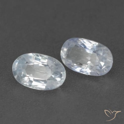 0.63 ct natürliche Bläulich-weiß Saphir-Edelsteine, Oval, VVS-VS