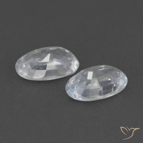 0.63 ct natürliche Bläulich-weiß Saphir-Edelsteine, Oval, VVS-VS