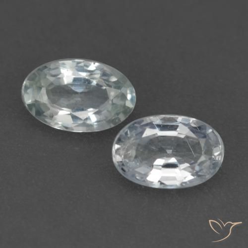 0.58ctw Natürlicher Bläulich-weiß Saphir, Oval, VVS-VS
