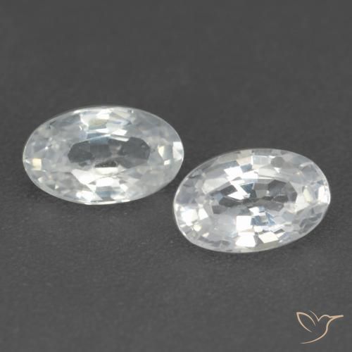 0.57ctw Natürlicher Weiß Saphir, Oval, VVS-VS
