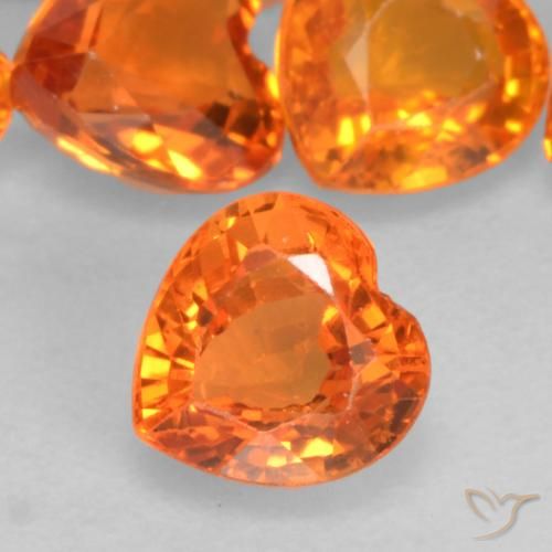 0.51ct Natürlicher Feuerorange Saphir, Herz, VVS-VS