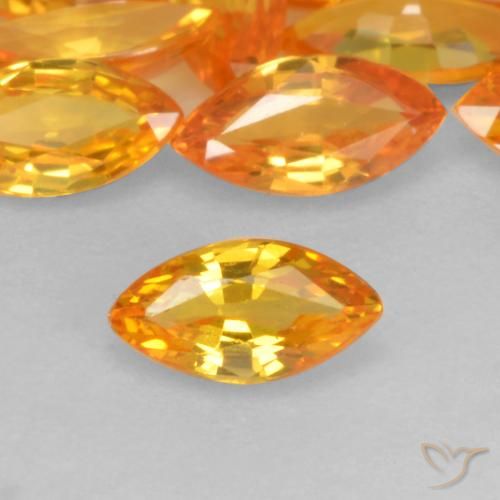 0.19ct Natürlicher hellorange Saphir, Marquise, VVS-VS