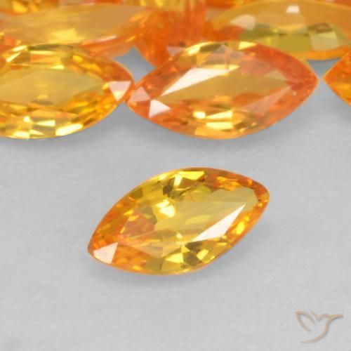 9,17 ctw natürlicher hellorange Saphir, Marquise, VVS-VS