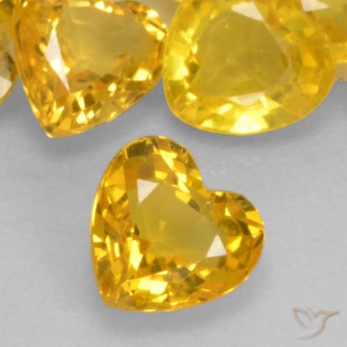 0.44ct Natürlicher Golden Saphir, Herz, VVS-VS