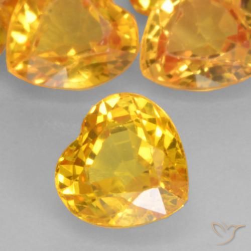 9,17 ctw natürlicher Mittleres Gold Saphir, Herz, VVS-VS