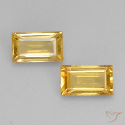 0.65ctw Natürlicher gold-orange Saphir, Baguette, VS