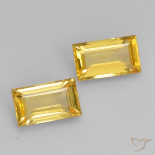 0.65 ct natürliche gold-orange Saphir-Edelsteine, Baguette, VS