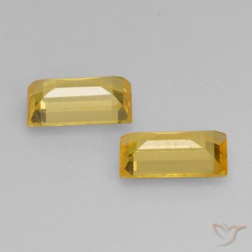 0.65 ct natürliche gold-orange Saphir-Edelsteine, Baguette, VS
