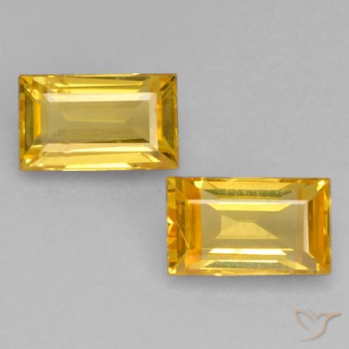 0.75ctw Natürlicher Golden Saphir, Baguette, VS