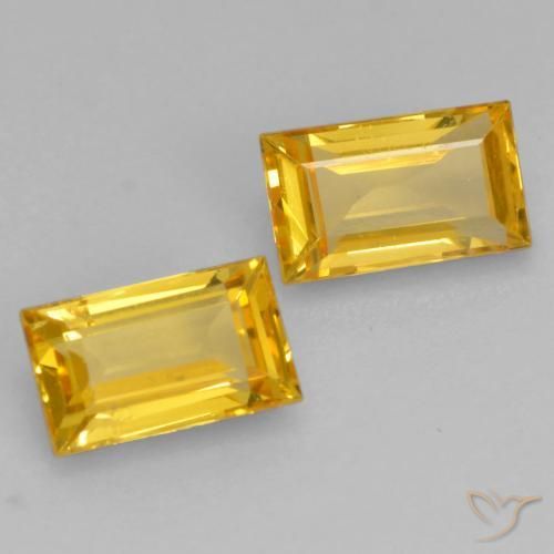 0.75 ct natürliche Golden Saphir-Edelsteine, Baguette, VS