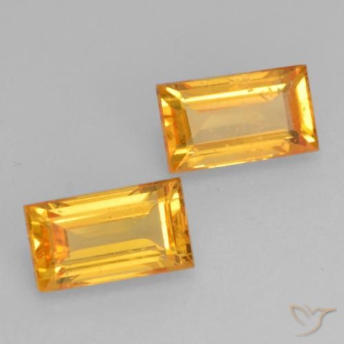 0.78 ct natürliche Orange-Gold Saphir-Edelsteine, Baguette, VS
