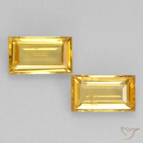 0.64ctw Natürlicher Golden Saphir, Baguette, VS