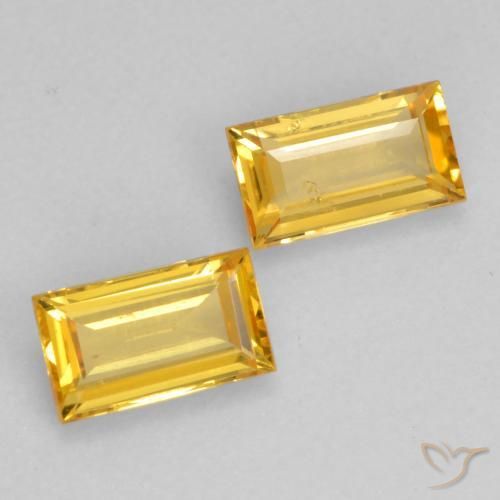 0.64 ct natürliche Golden Saphir-Edelsteine, Baguette, VS