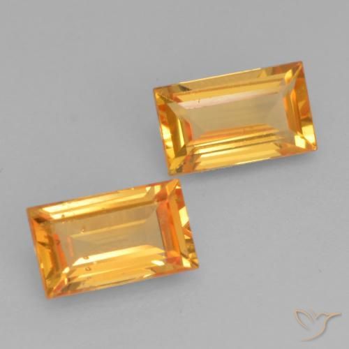 0.63 ct natürliche Mittelorange Saphir-Edelsteine, Baguette, VS