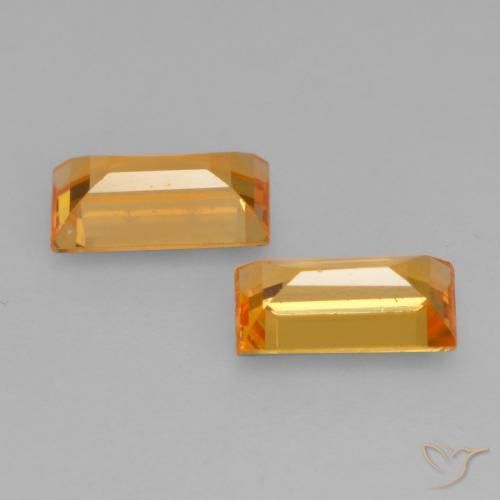 0.63 ct natürliche Mittelorange Saphir-Edelsteine, Baguette, VS