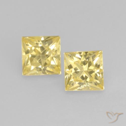 0.64ctw Natürlicher Helles Gold-Gelb Saphir, Quadrat, VS-SI